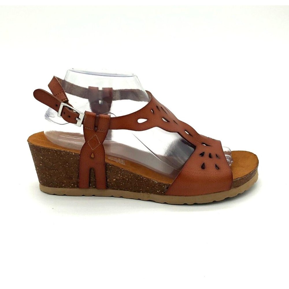 BJORNDAL Wedge Light Brown Sandals Luna Womens Size 9.5